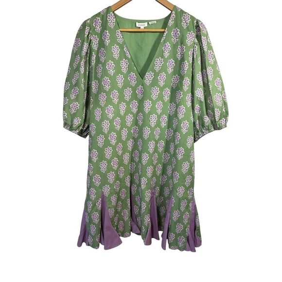 RHODE Dresses & Skirts - RHODE Women's Saira Floral Print Knee Length Cotton Dress Green Size Large